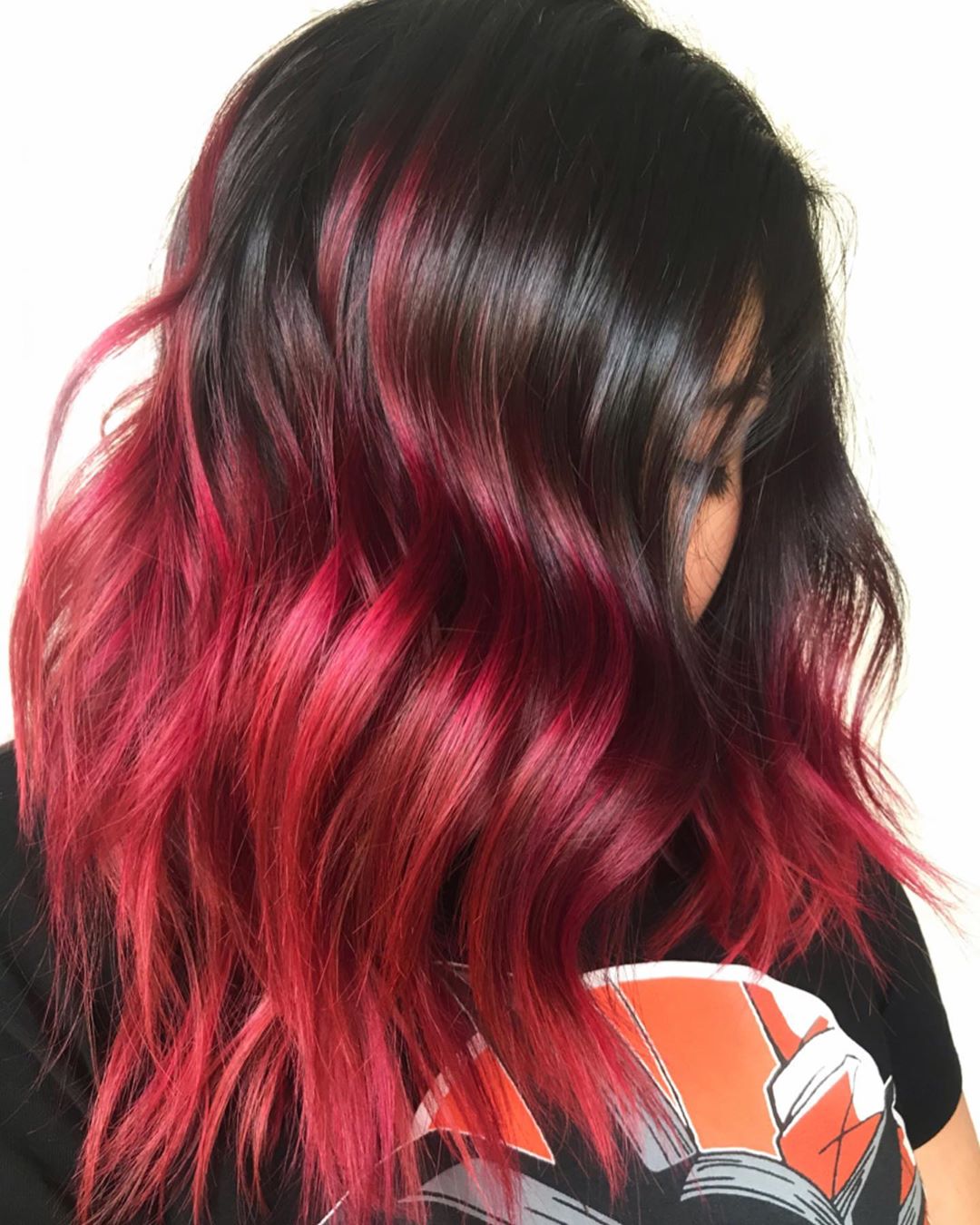 ombre hair red