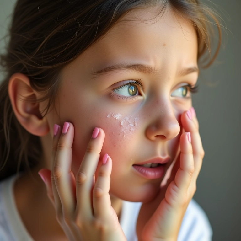 Adolescente aplicando óleo de rícino no rosto para reduzir acne.