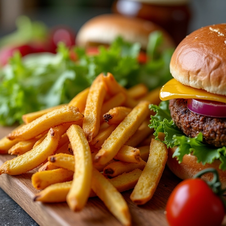 Alimentos não saudáveis ao lado de opções saudáveis