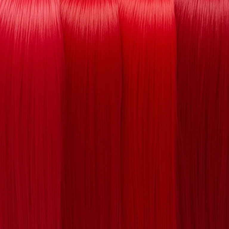 Amostras de cabelo ruivo cereja em diferentes tons.