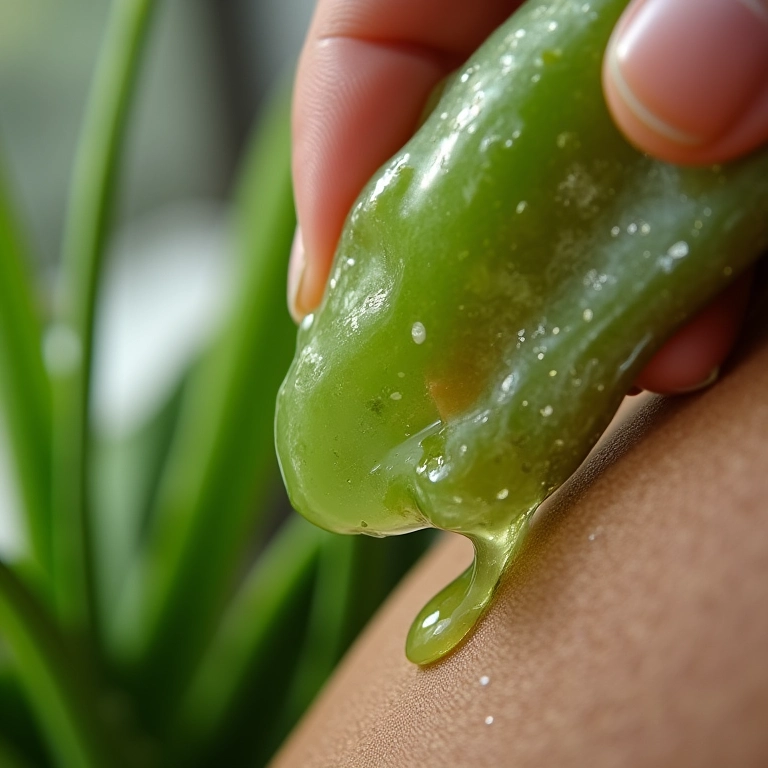 Aplicação de babosa (aloe vera) em cabelos tingidos com henna.
