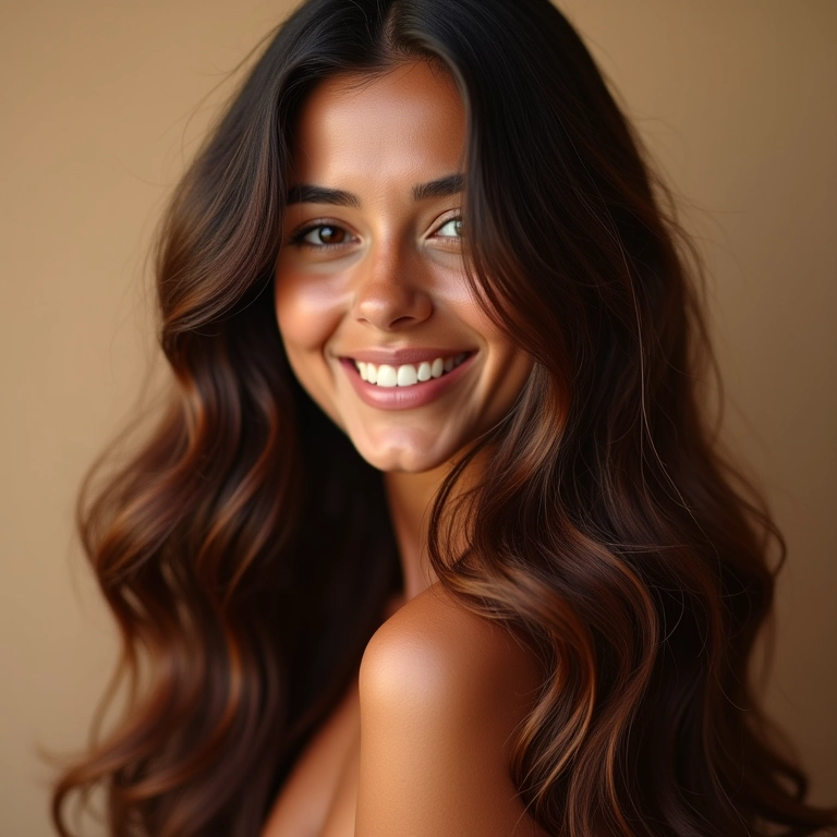 Cabelo brilhante após aplicação de óleo de Argan.