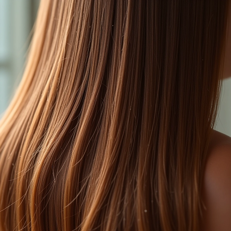 Cabelo brilhante e nutrido após tratamento com ampola capilar.