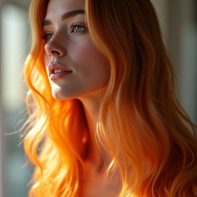 Cabelo brilhante e revitalizado após banho de brilho.