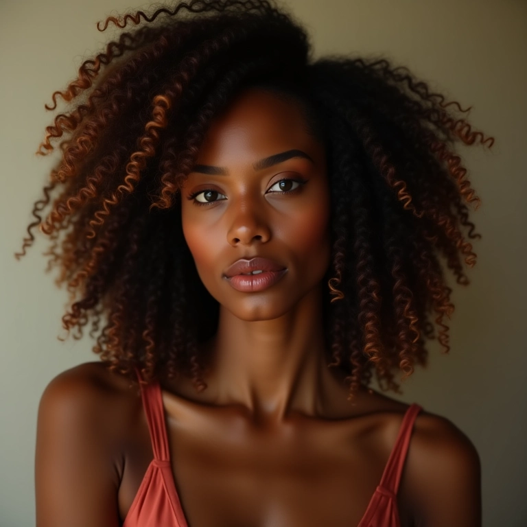 Cabelo caramelo para pele negra, destaque e elegância.