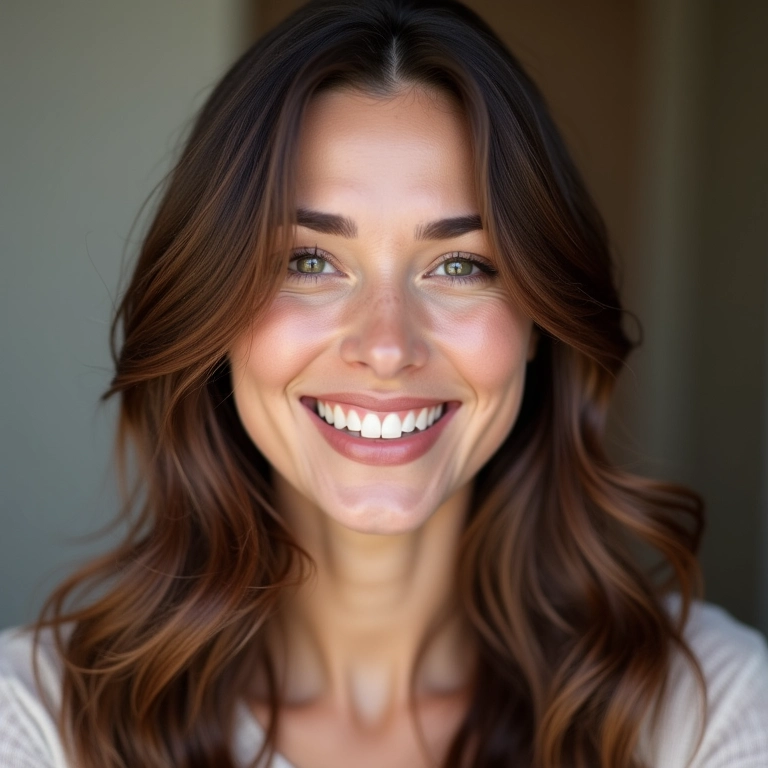 Cabelo com aspecto natural após a coloração com Imédia Excellence Castanho Acinzentado.