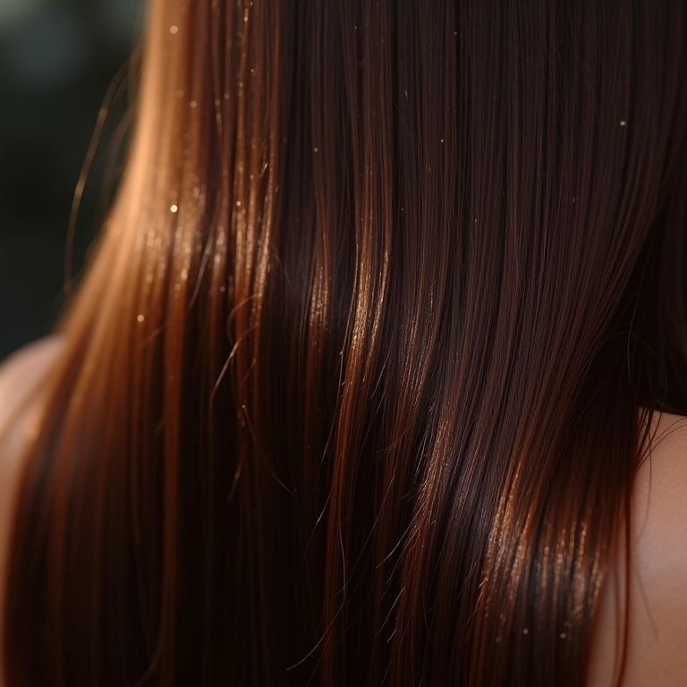 Cabelo com brilho intenso após acidificação.