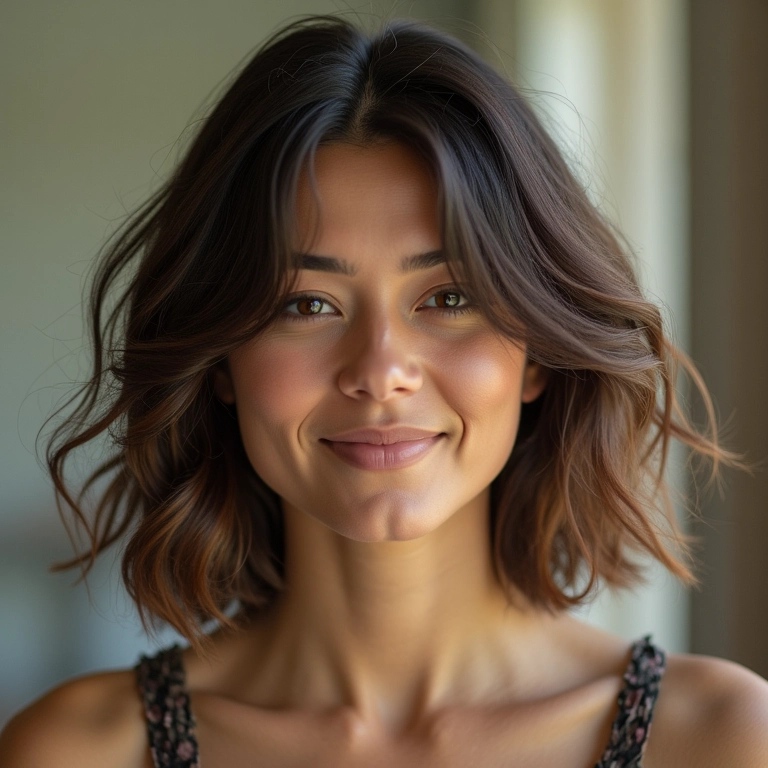 Cabelo com camadas desconectadas, leveza e movimento.