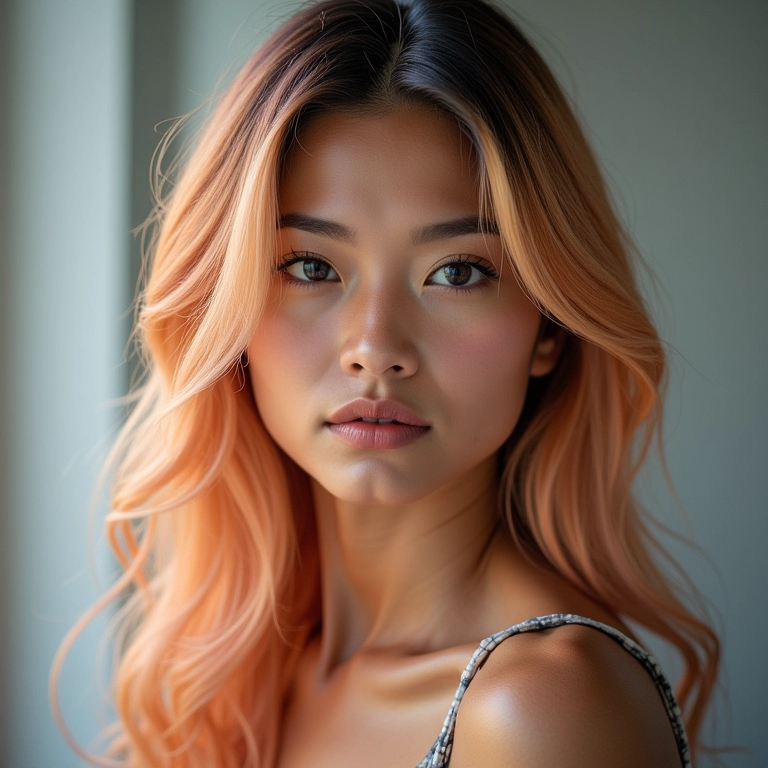 Cabelo com cores e mechas para criar dimensão.