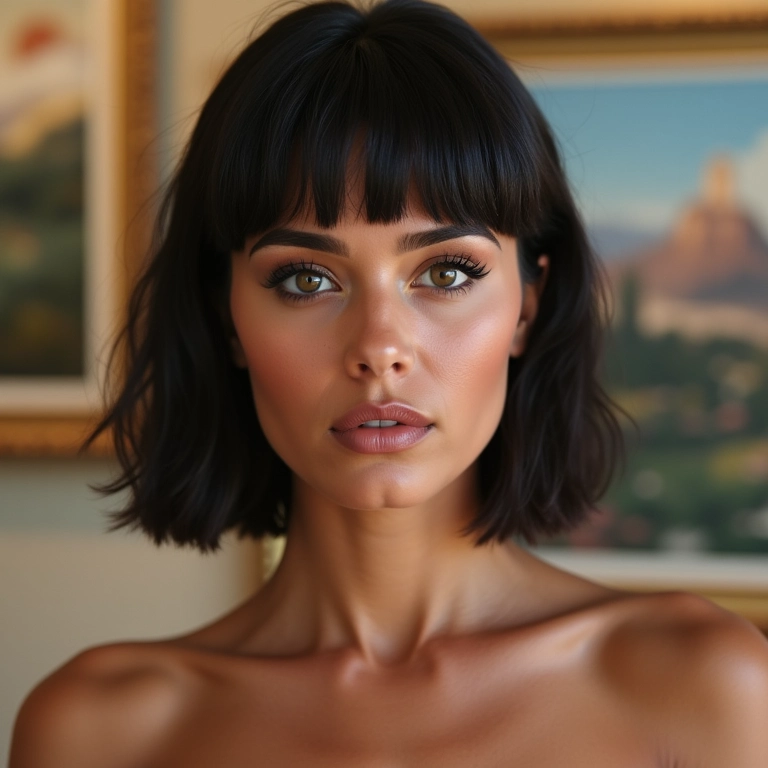 Cabelo com corte em camadas curtas para rosto quadrado.
