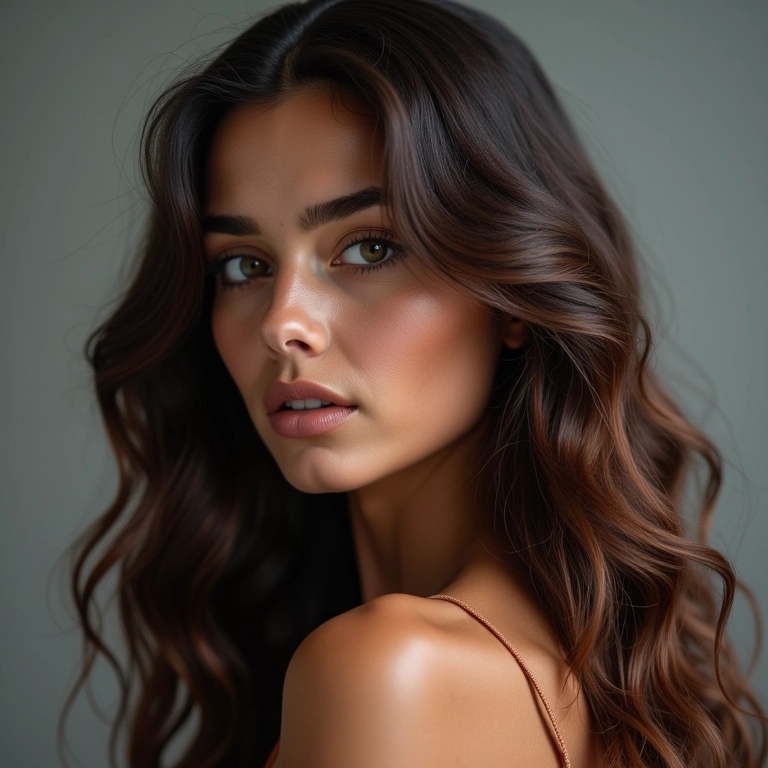 Cabelo com frizz sendo domado com spray fixador anti-frizz.