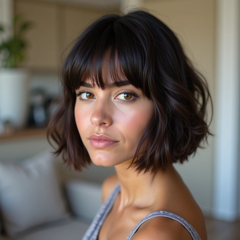 Cabelo curto com babylights: corte bob moderno.