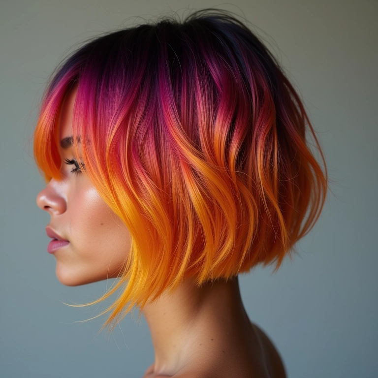 Cabelo curto com color melting.