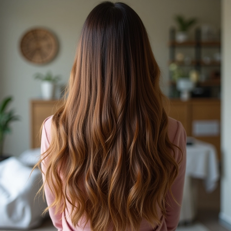 Cabelo danificado após uso excessivo de produtos químicos, mostrando pontas duplas.