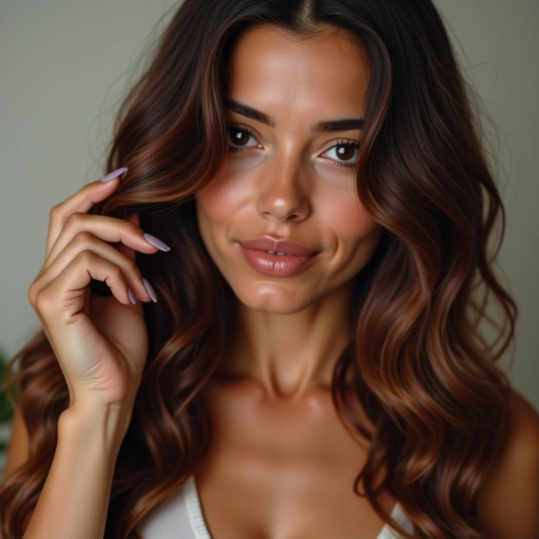 Cabelo hidratado durante a coloração com Casting Creme Gloss Borgonha.