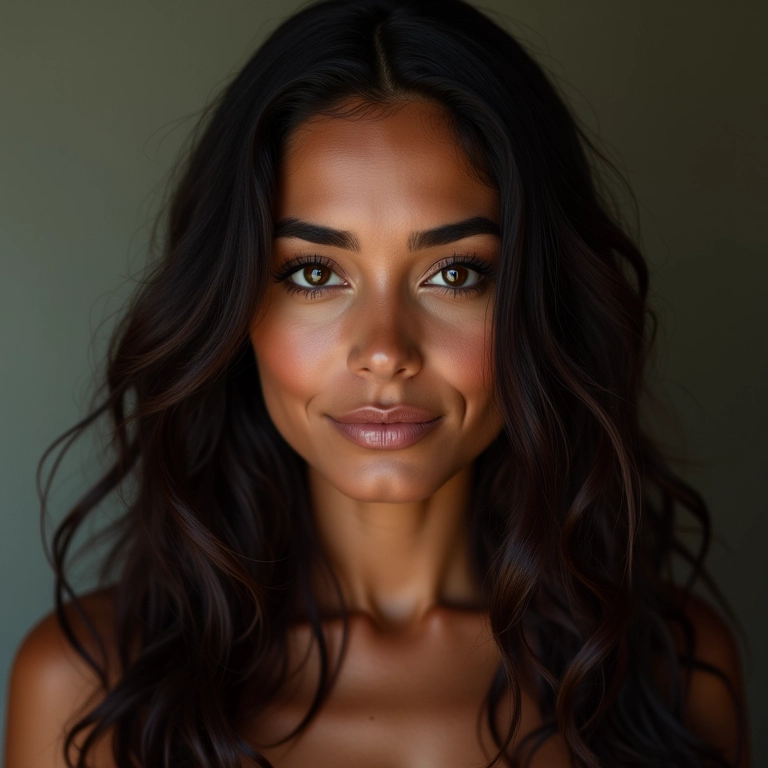 Cabelo liso com raiz volumosa para rosto redondo.