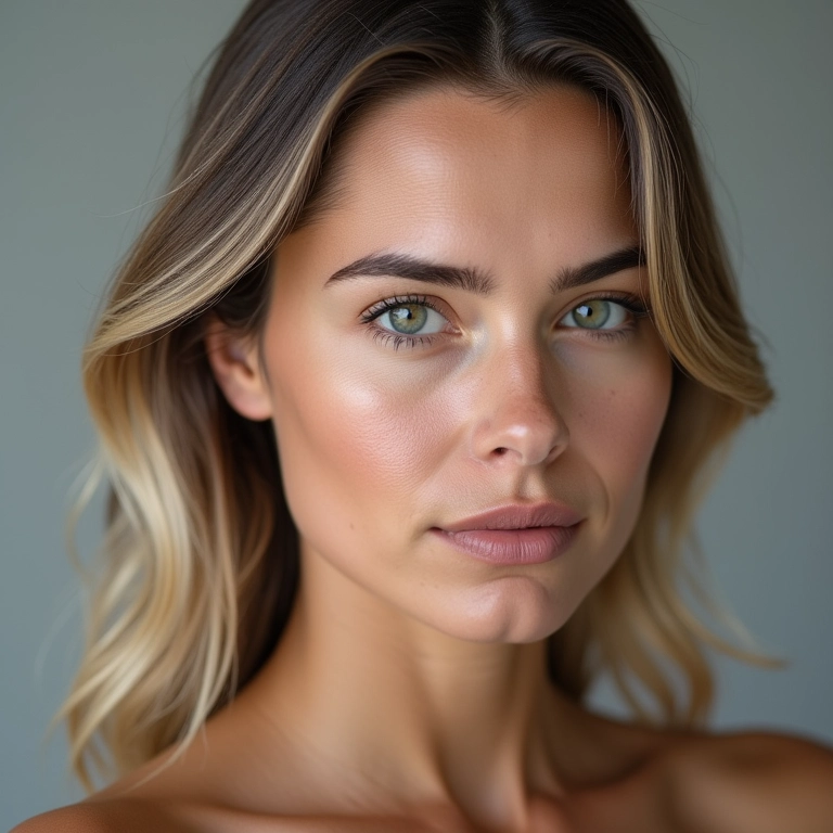 Cabelo louro escuro com fios brancos antes e depois da aplicação de Casting Creme Gloss.