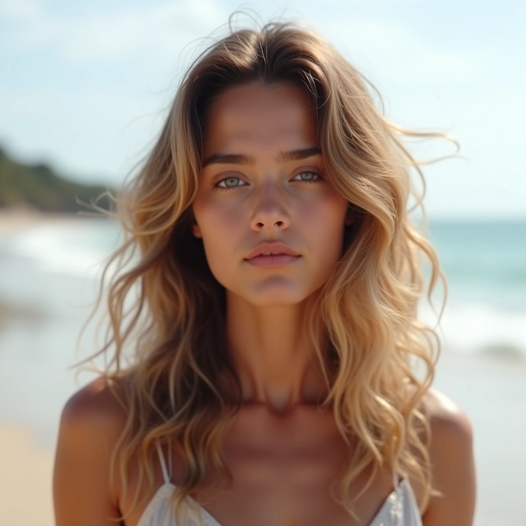 Cabelo ondulado com repicado frontal para um visual leve e natural.