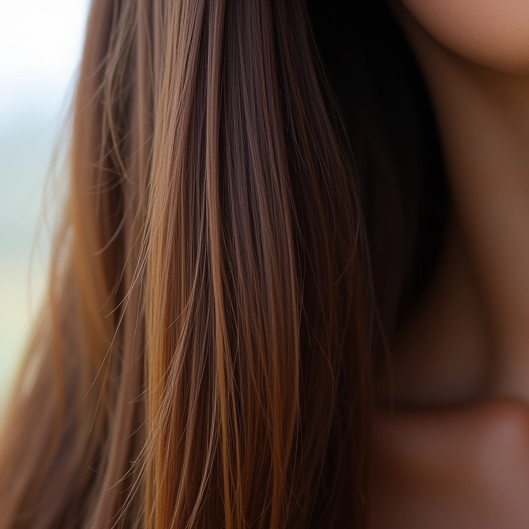 Cabelo sem frizz após a selagem térmica.