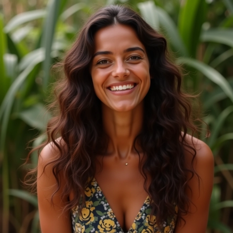 Cabelo solto com ondas naturais para aniversário no Brasil.