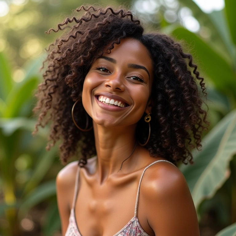 Cabelos cacheados com definição perfeita e duradoura após o uso de Elseve Óleo Extraordinário Cachos.