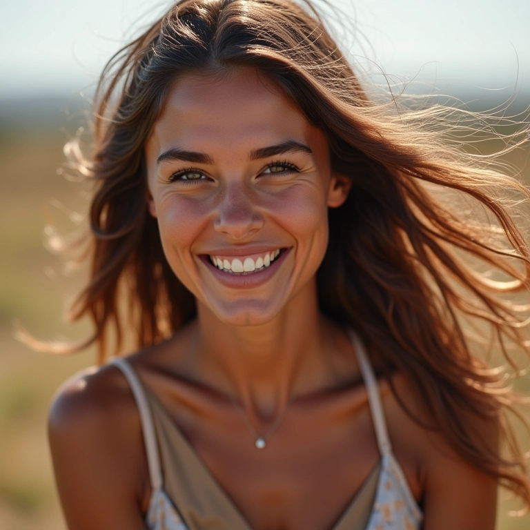 Cabelos sem frizz e com brilho intenso após o uso do sérum com ação anti-frizz.