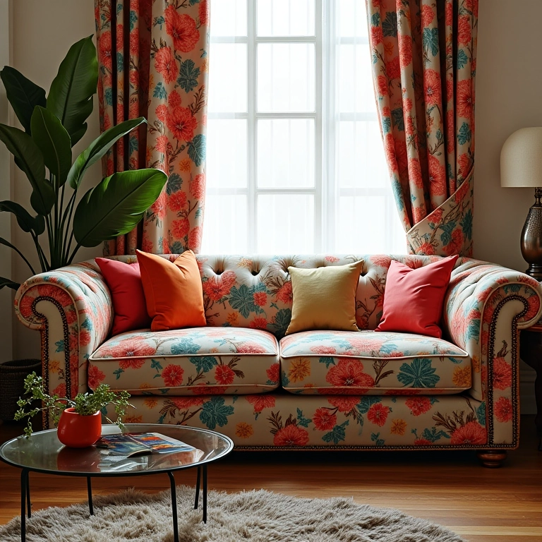 Capas de almofadas e cortinas renovadas para um novo visual.