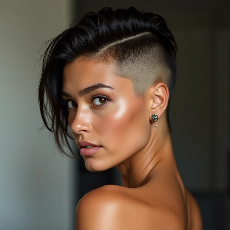 Corte assimétrico com lateral raspada e estilo brasileiro ousado.