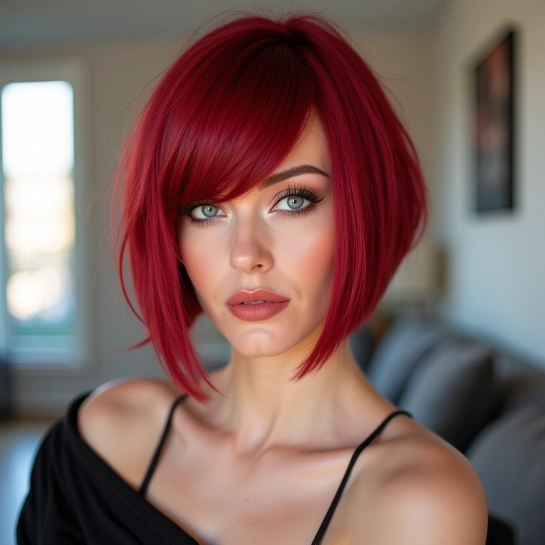 Corte assimétrico para cabelo curto.