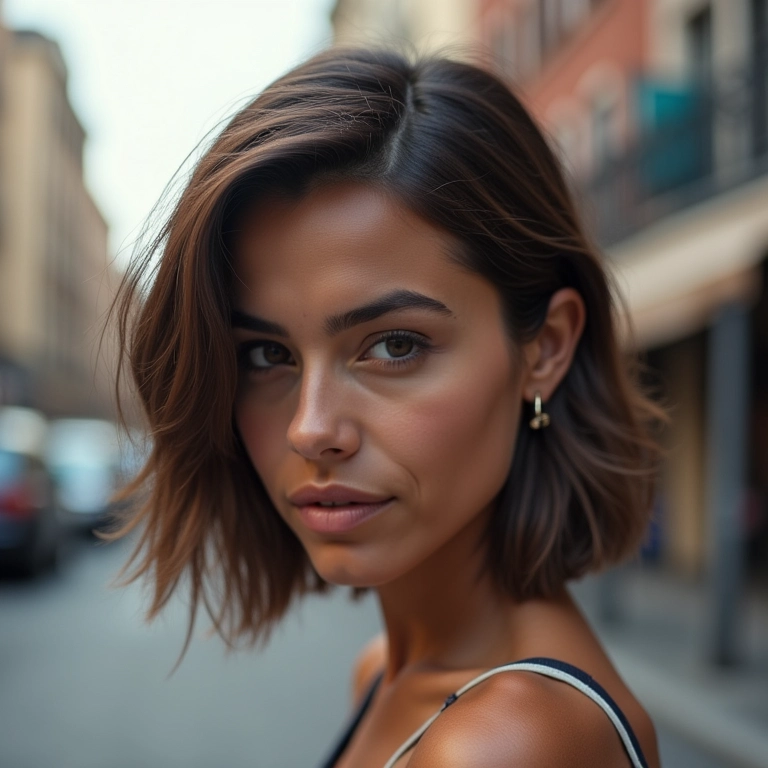 Corte blunt cut para dar impressão de mais volume em cabelo fino.