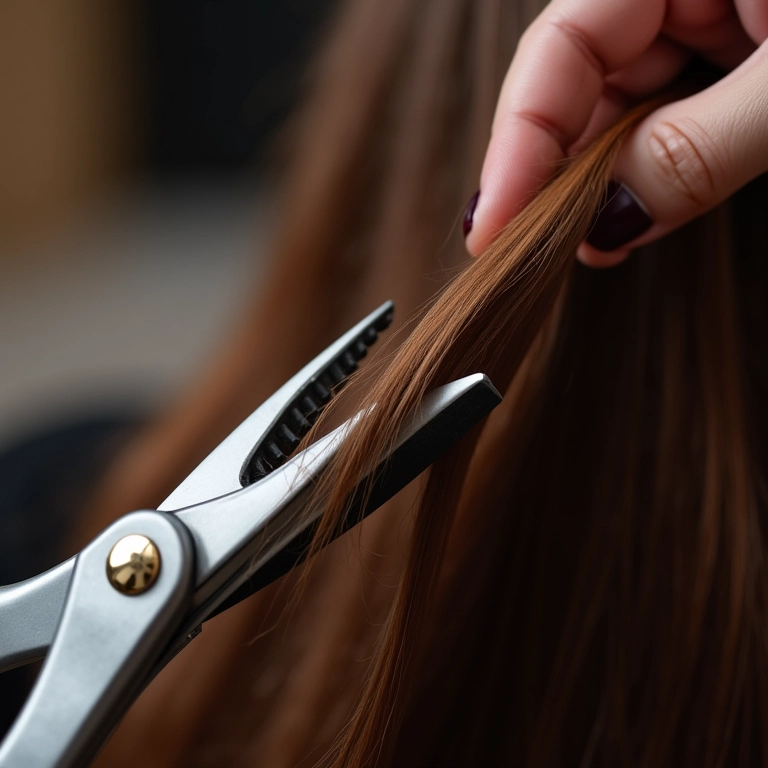 Corte bordado e silk press.
