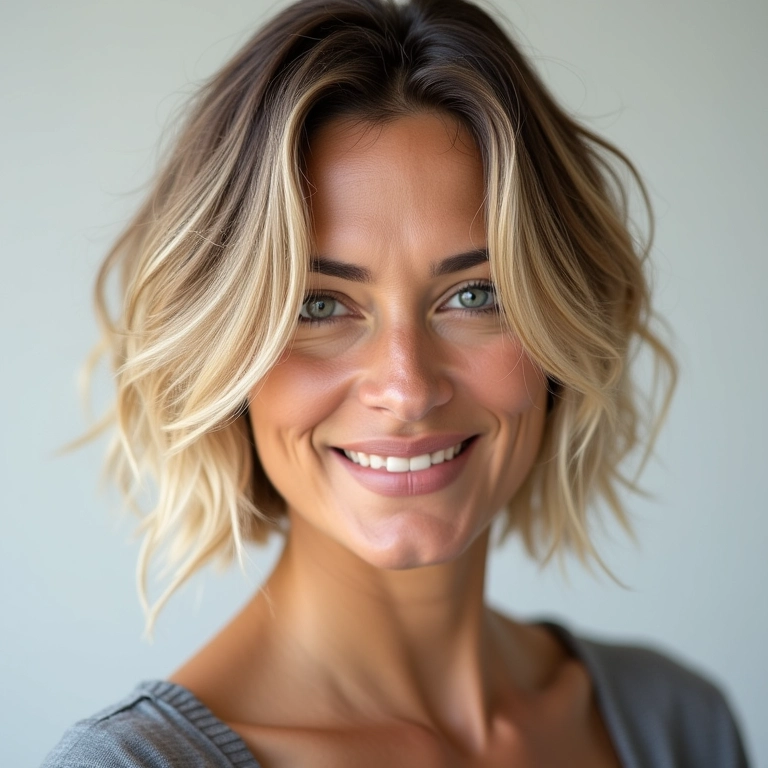Corte chanel assimétrico curto com um toque moderno e elegante.