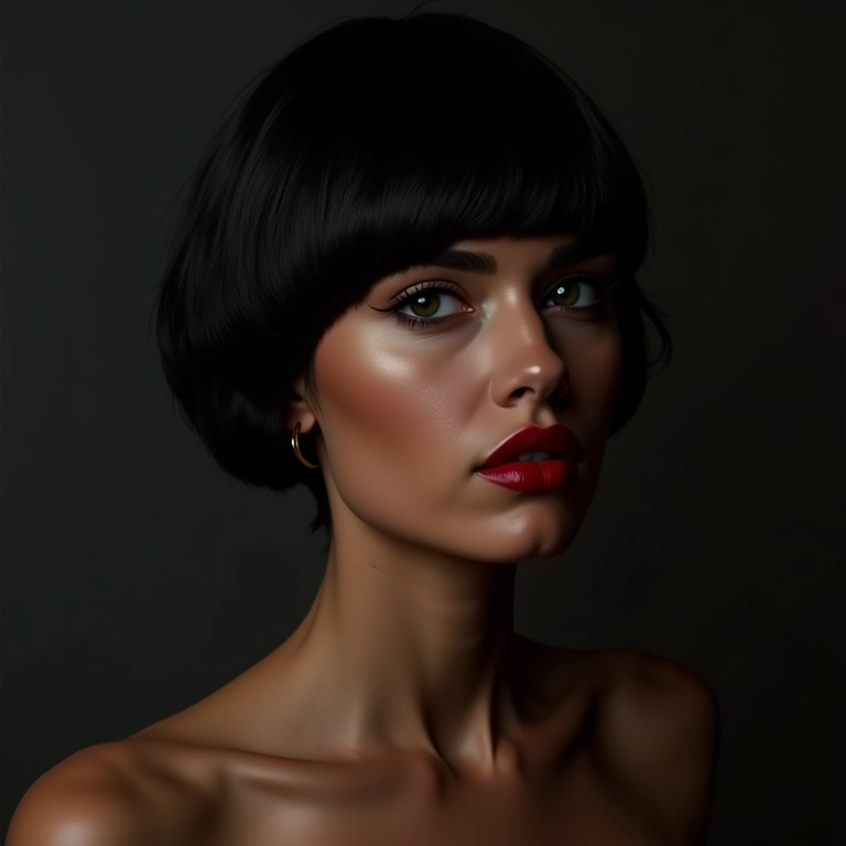 Corte chanel de bico assimétrico.