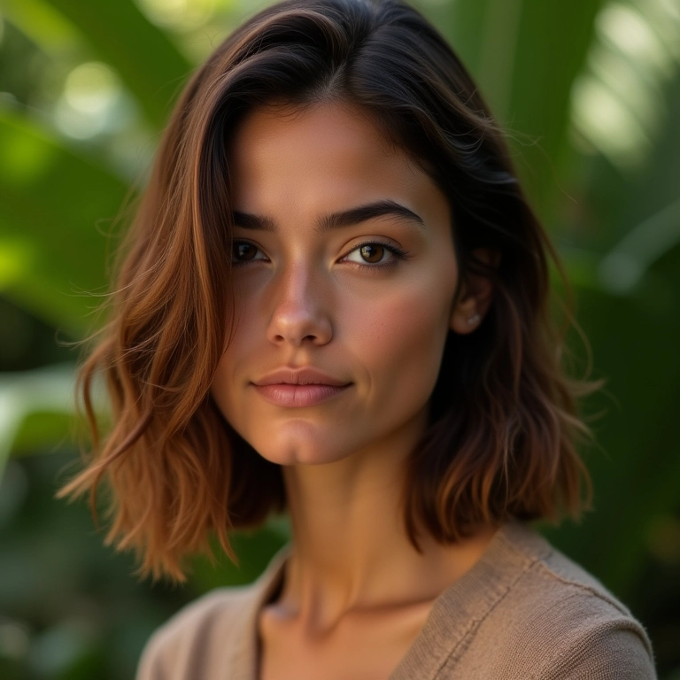 Corte chanel de bico morena iluminada.