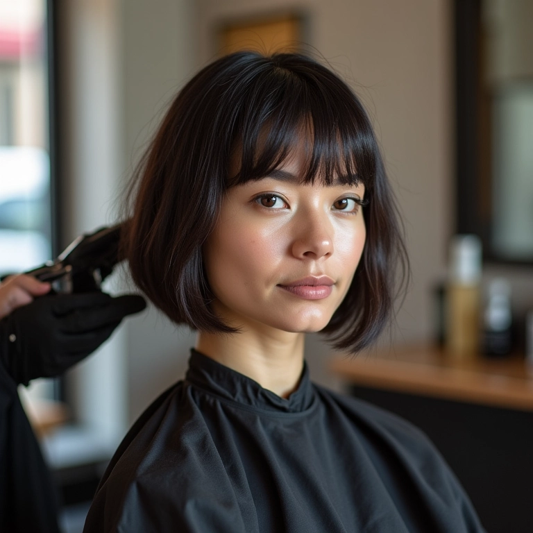 Corte com navalha em cabelo curto para estilo.