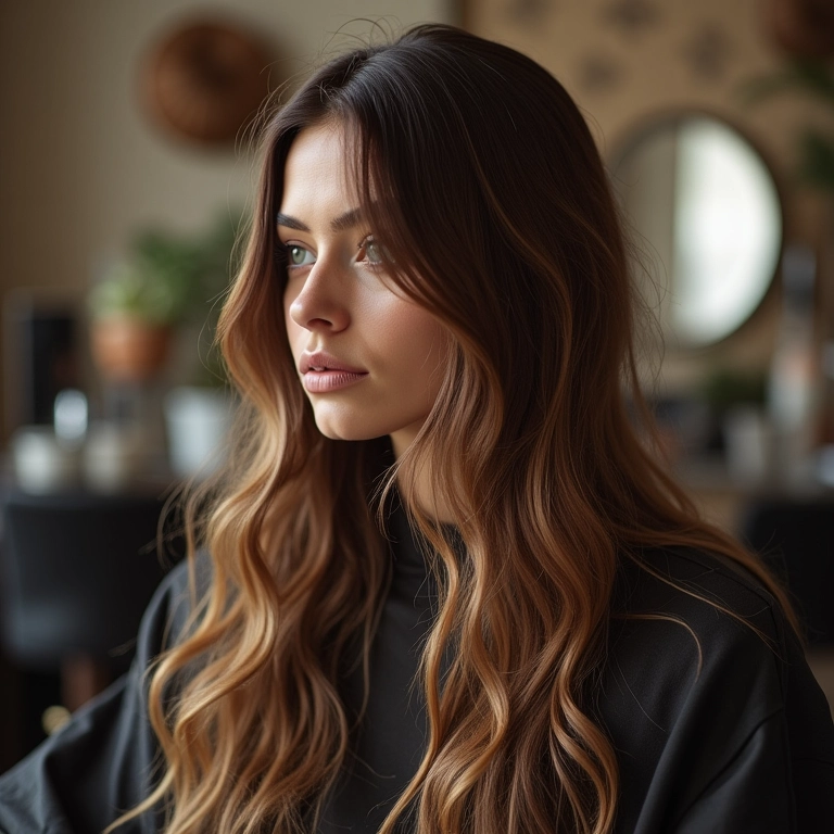 Corte com navalha em cabelo longo para movimento.