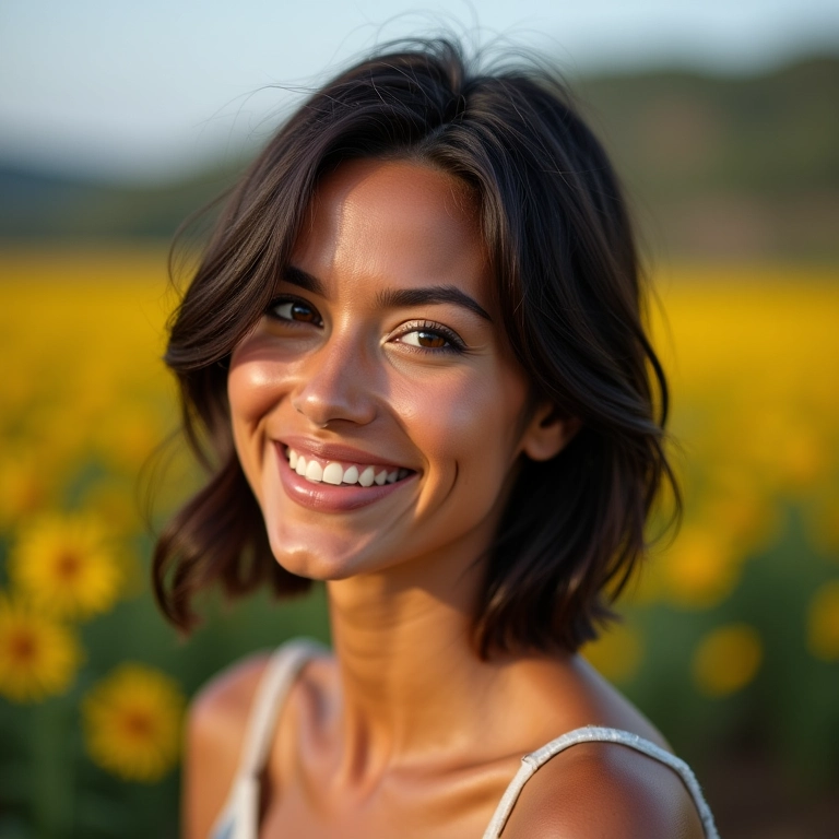 Corte de cabelo para rosto oval que valoriza a beleza natural da mulher brasileira.