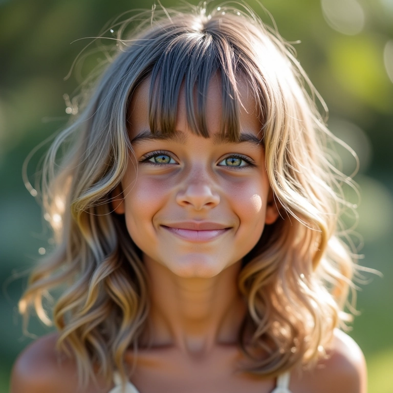 Corte de cabelo sorvete com franja em jovem brasileira.