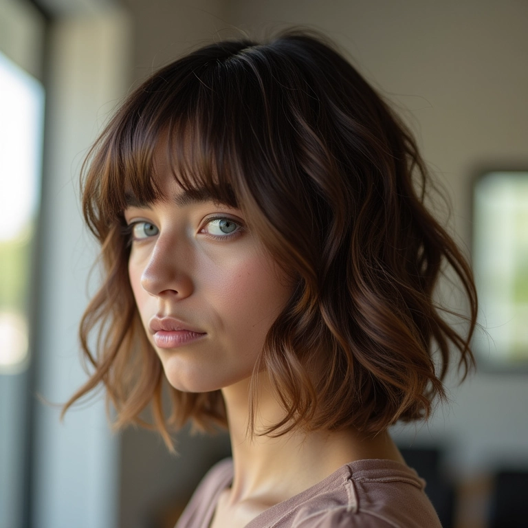 Corte degradê com diferentes comprimentos.