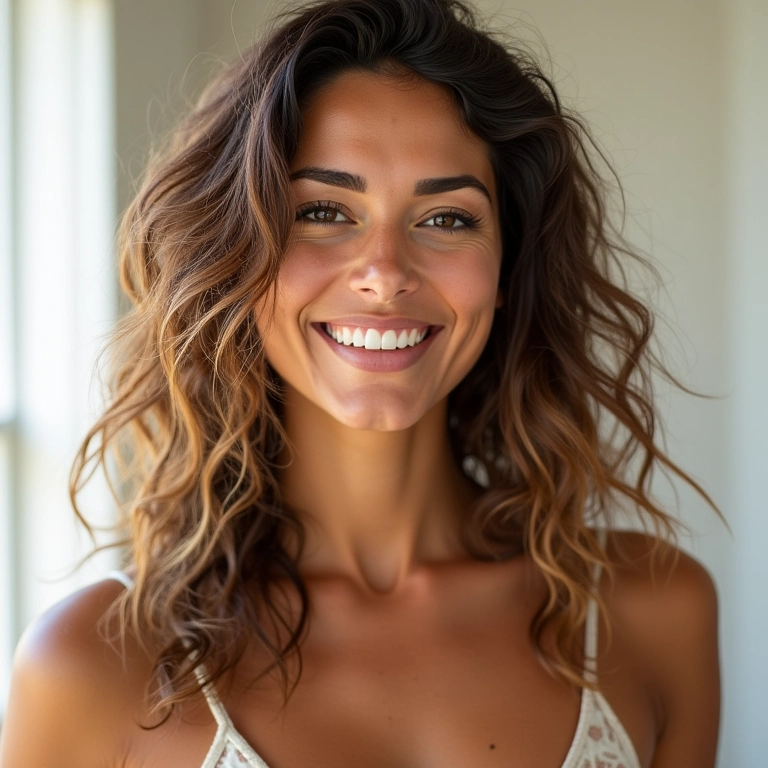 Corte degradê em V para cabelo ondulado, estilo praiano e natural.