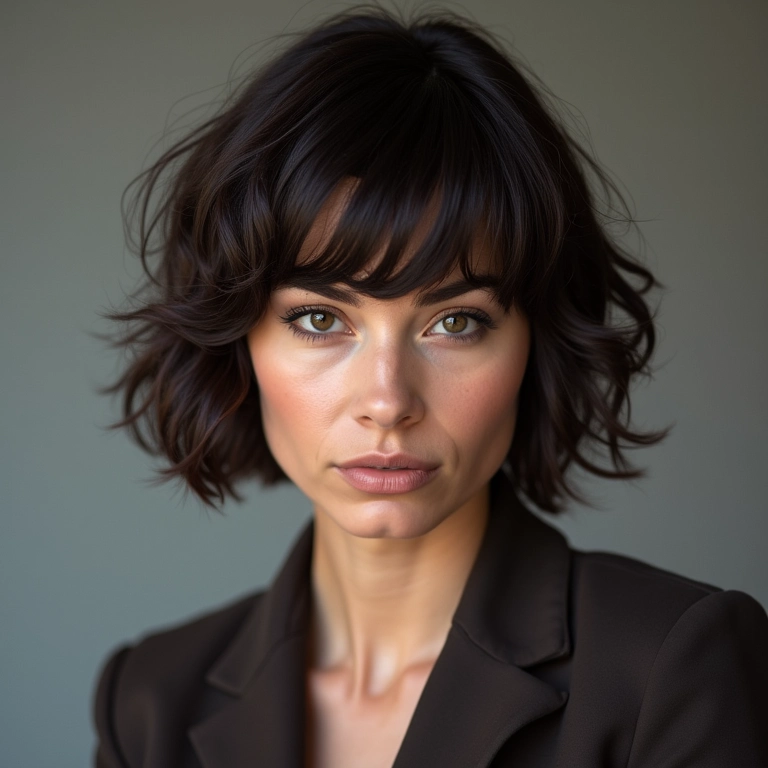 Corte em degradê com franja, expressando estilo e personalidade.