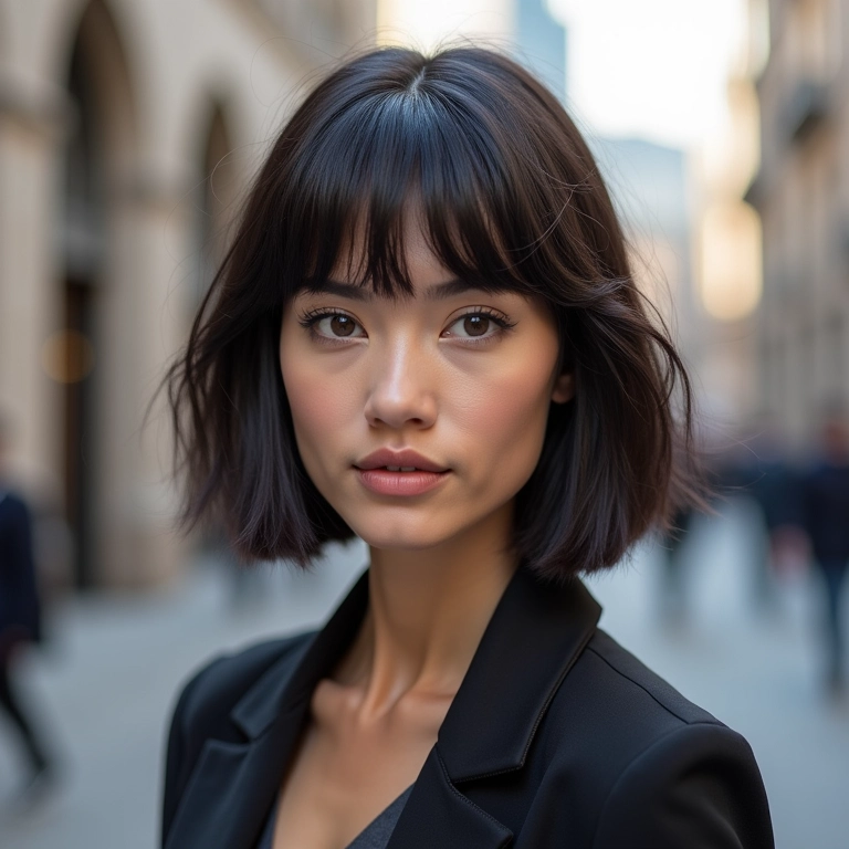 Corte em degradê curto, moderno e ousado em mulher com atitude e estilo fashion.
