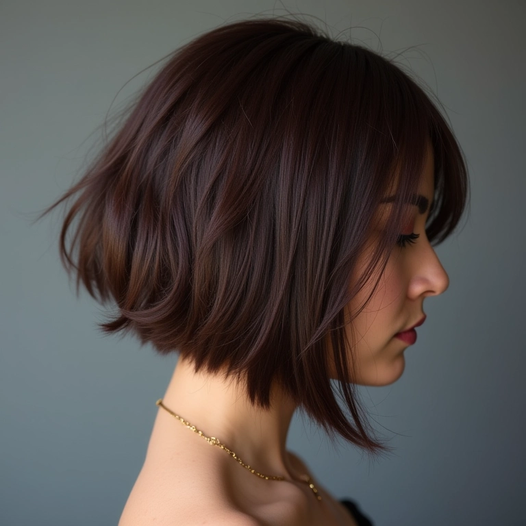 Corte em degradê invertido, dando volume na raiz do cabelo.