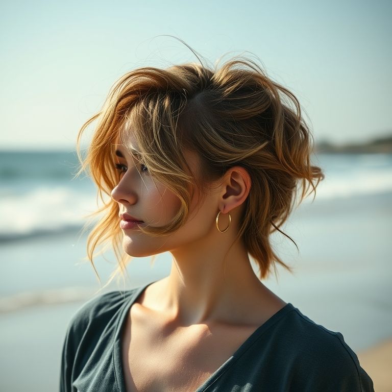 Corte em 'U' com ondas naturais e pontas desconectadas.