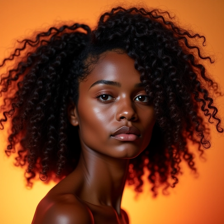 Corte em V em cabelo cacheado: cachos definidos e com volume.