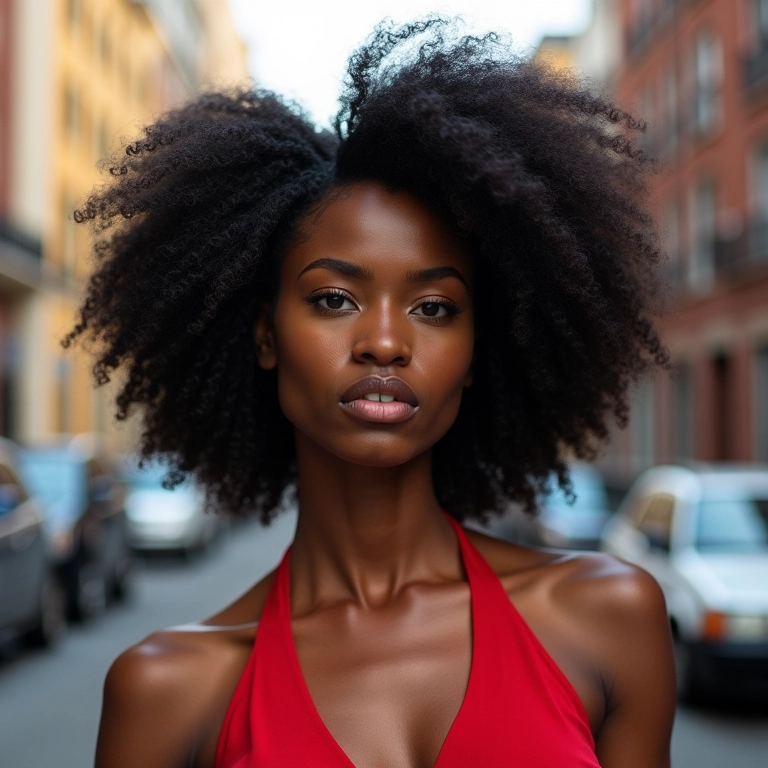 Corte em V em cabelo crespo: visual poderoso e cheio de atitude.