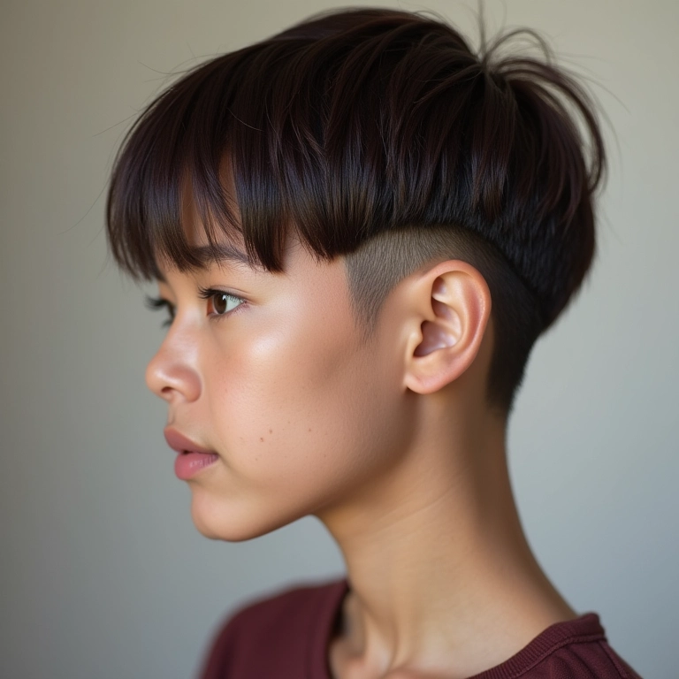 Corte em V para distribuição do volume em cabelo fino.