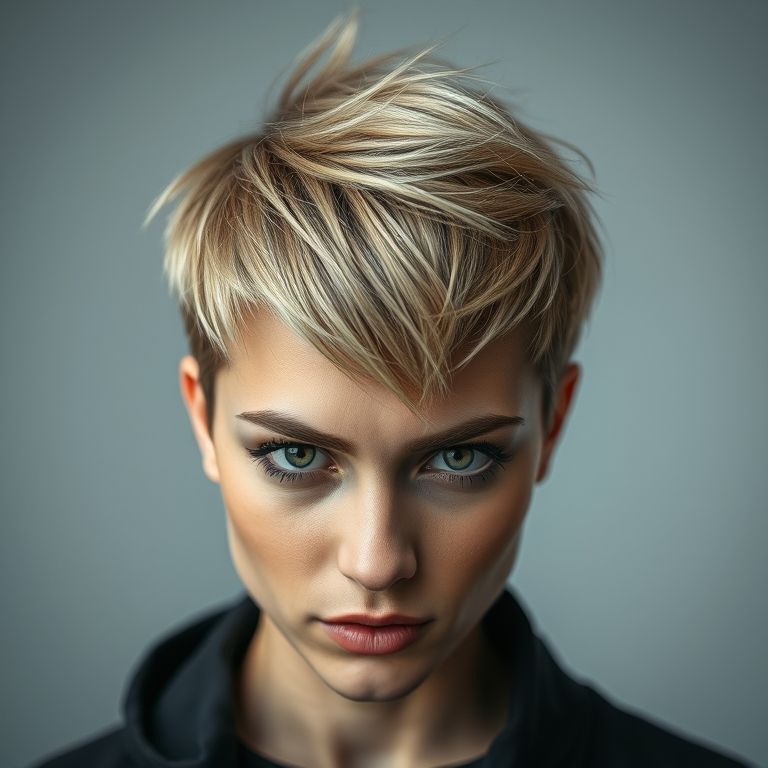 Corte pixie assimétrico com textura.