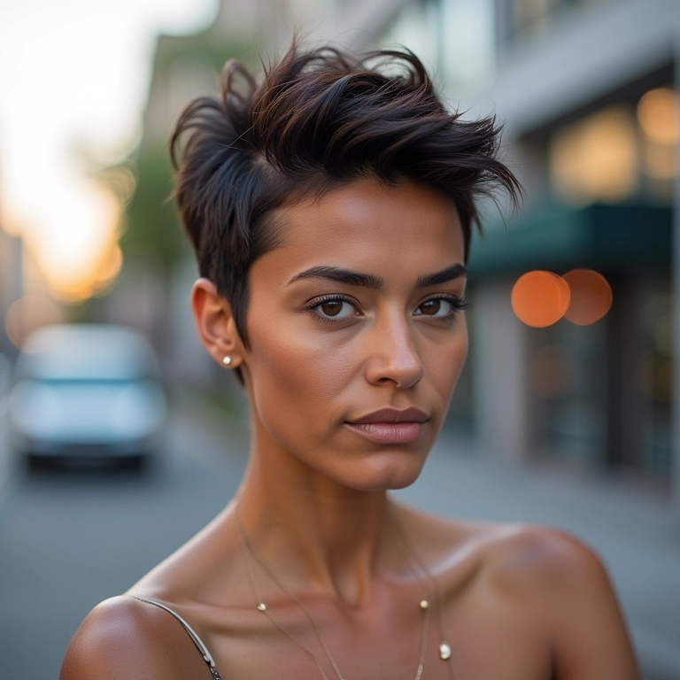 Corte pixie assimétrico moderno e estiloso para baixinhas.