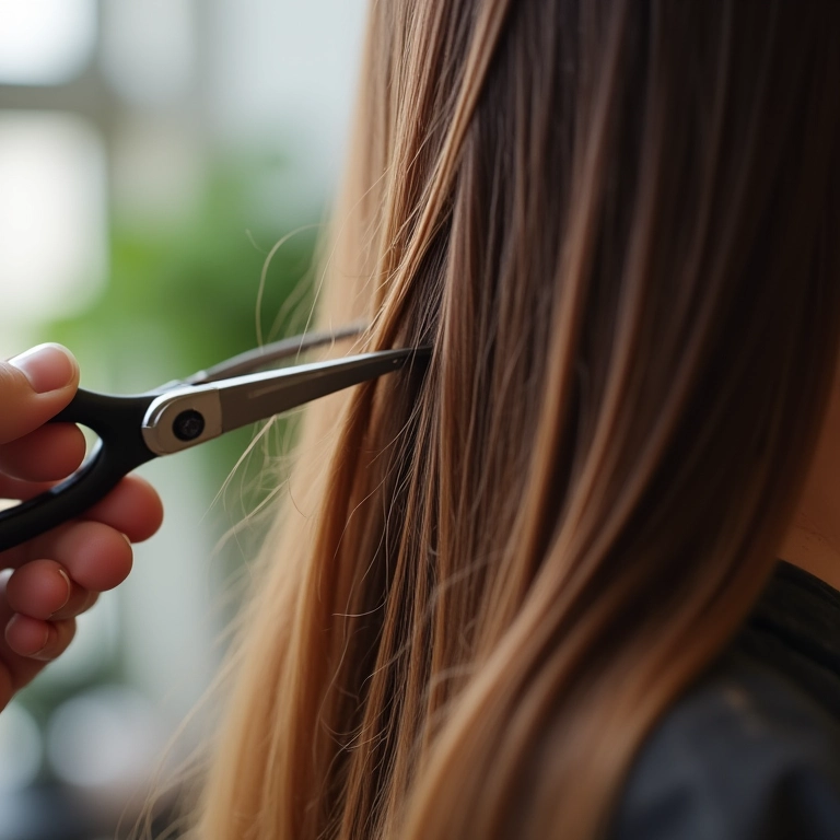 Corte regular das pontas duplas para um cabelo saudável.